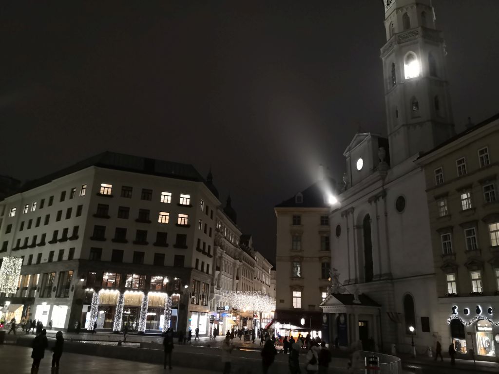 Michaelerplatz Vienna at night